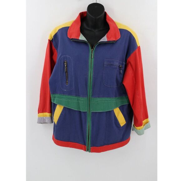 Howard Wolf Jackets & Blazers - Vintage 90s Howard Wolf Colorful Color Block Utility Jacket Size 8